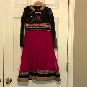 3 piece little girl Anarkali dress